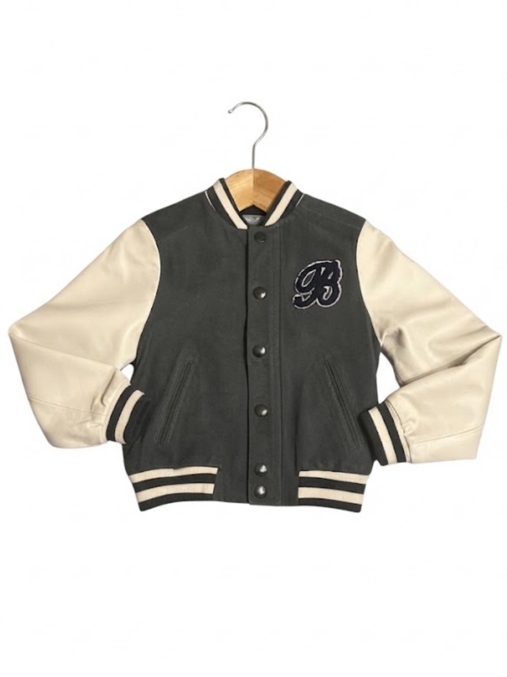 Bonpoint Kids' Varsity Bomber Jacket – Lambskin & Goatskin Leather